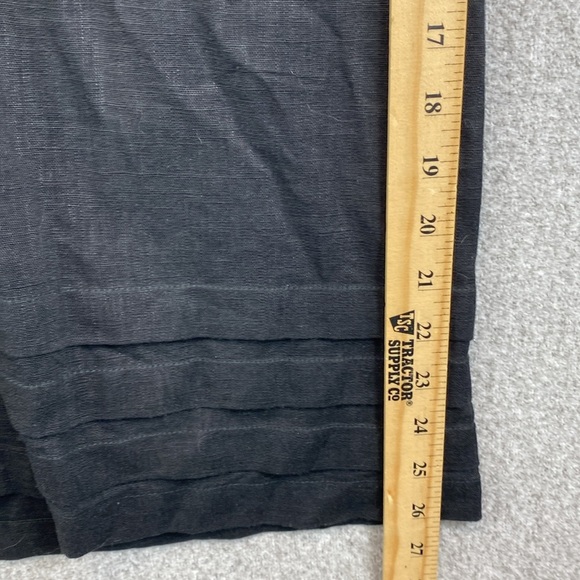 Nicole Miller linen shift dress midi black minimalist neutral basics casual XL - Picture 4 of 8